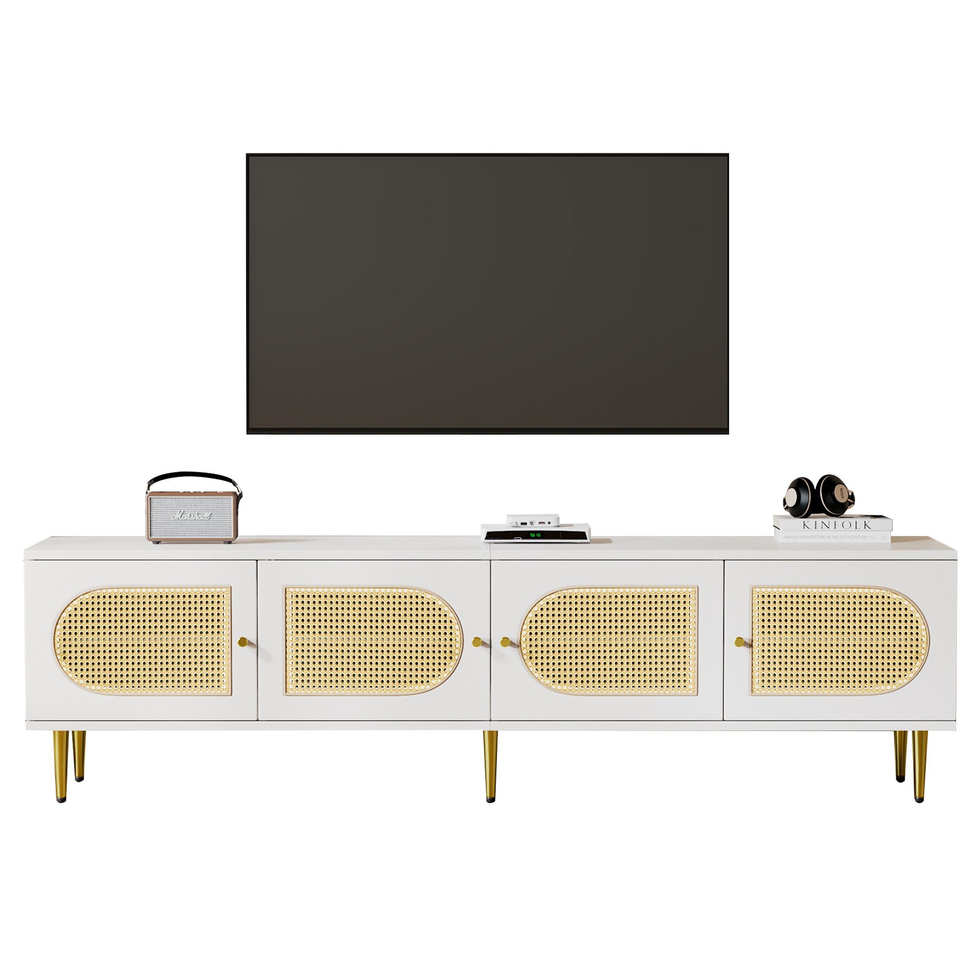 OKWISH Lowboard TV-Board Fernsehtisch (Rattan-TV-Schrank, 1 günstig online kaufen