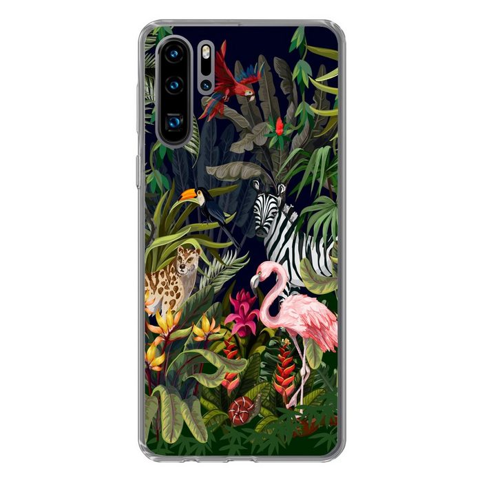 MuchoWow Handyhülle Dschungeltiere - Natur - Jungen - Mädchen - Flamingo - Zebra Handyhülle Huawei P30 Pro Handy Case Silikon Bumper Case