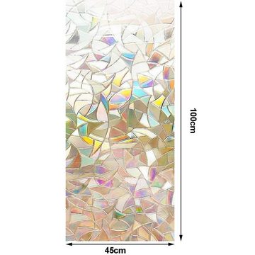 Fensterfolie Fensterfolie Blickdicht Selbsthaftende, 3D Regenbogen Folie 45*100cm, Rnemitery