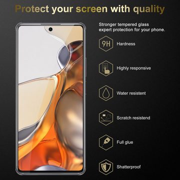 Cadorabo Schutzfolie Xiaomi 11T / 11T PRO, 3x Schutzglas Panzer Folie (Tempered) Display-Schutzglas mit 3D Touch