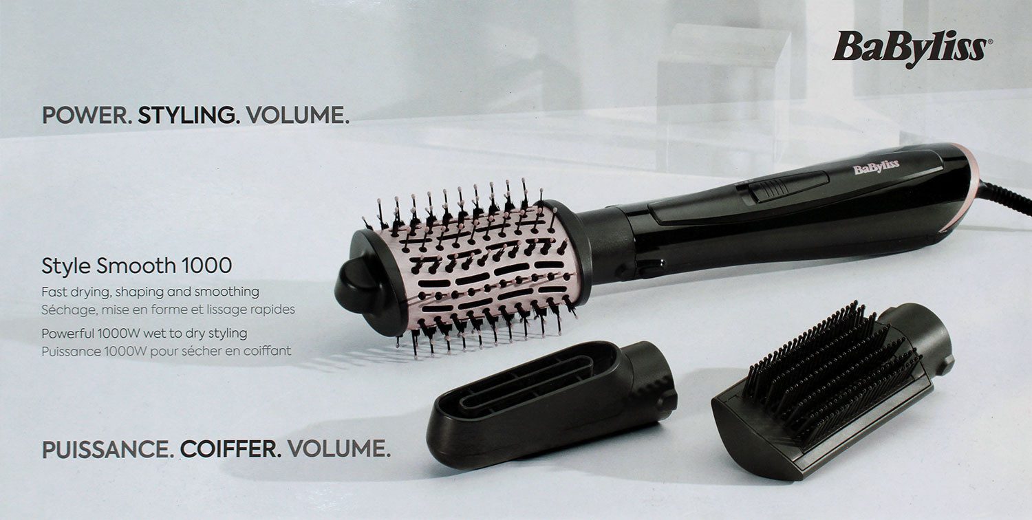 BaByliss Warmluftbürste BaByliss AS128E Style Smooth 1000 Warmluftbürste