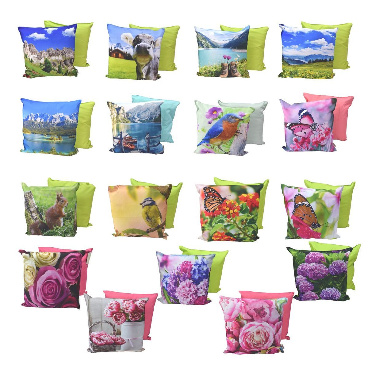 Marabellas Shop Sitzkissen Dekokissen 45x45cm Stuhlkissen wasserabweisend 17 Sommer-Motive, Outdoor