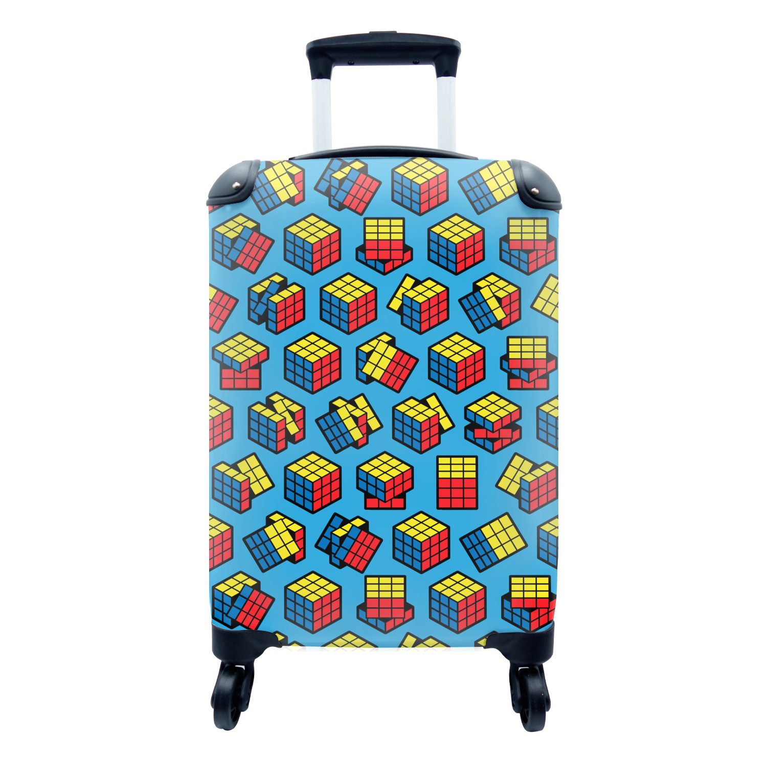 Trolley, Jungen Reisetasche - Handgepäckkoffer - Kinder - Ferien, Handgepäck rollen, für - Muster - Rubiks mit CubePatrone MuchoWow cube Rollen, Kidsn, Reisekoffer 4