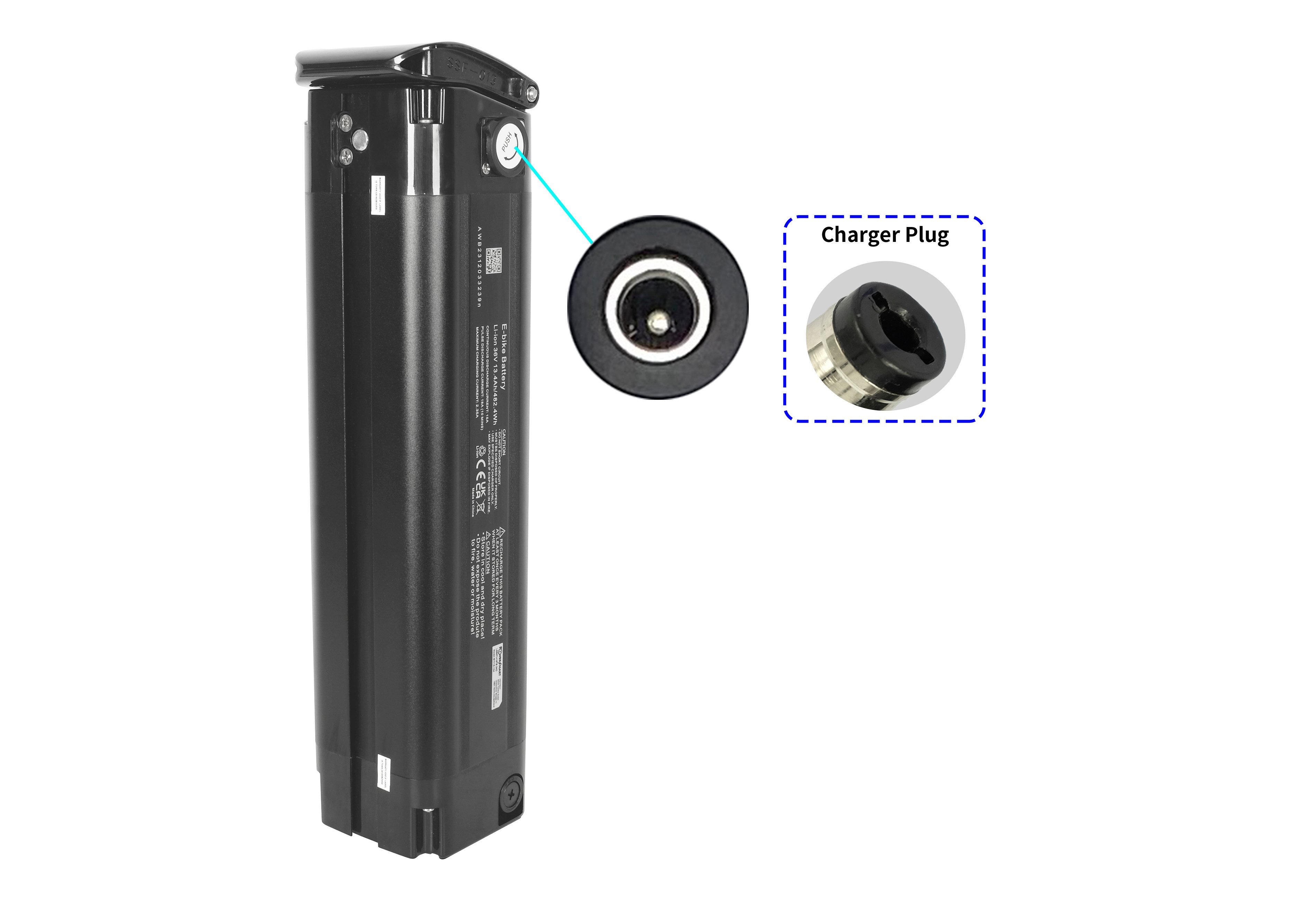 PowerSmart 38cm Version E-Bike Akku für Telefunken Multitalent RC820 RC822 RC830 RC840 RC860 RC865 RC870 Li-ion 13400 mAh (36 V)