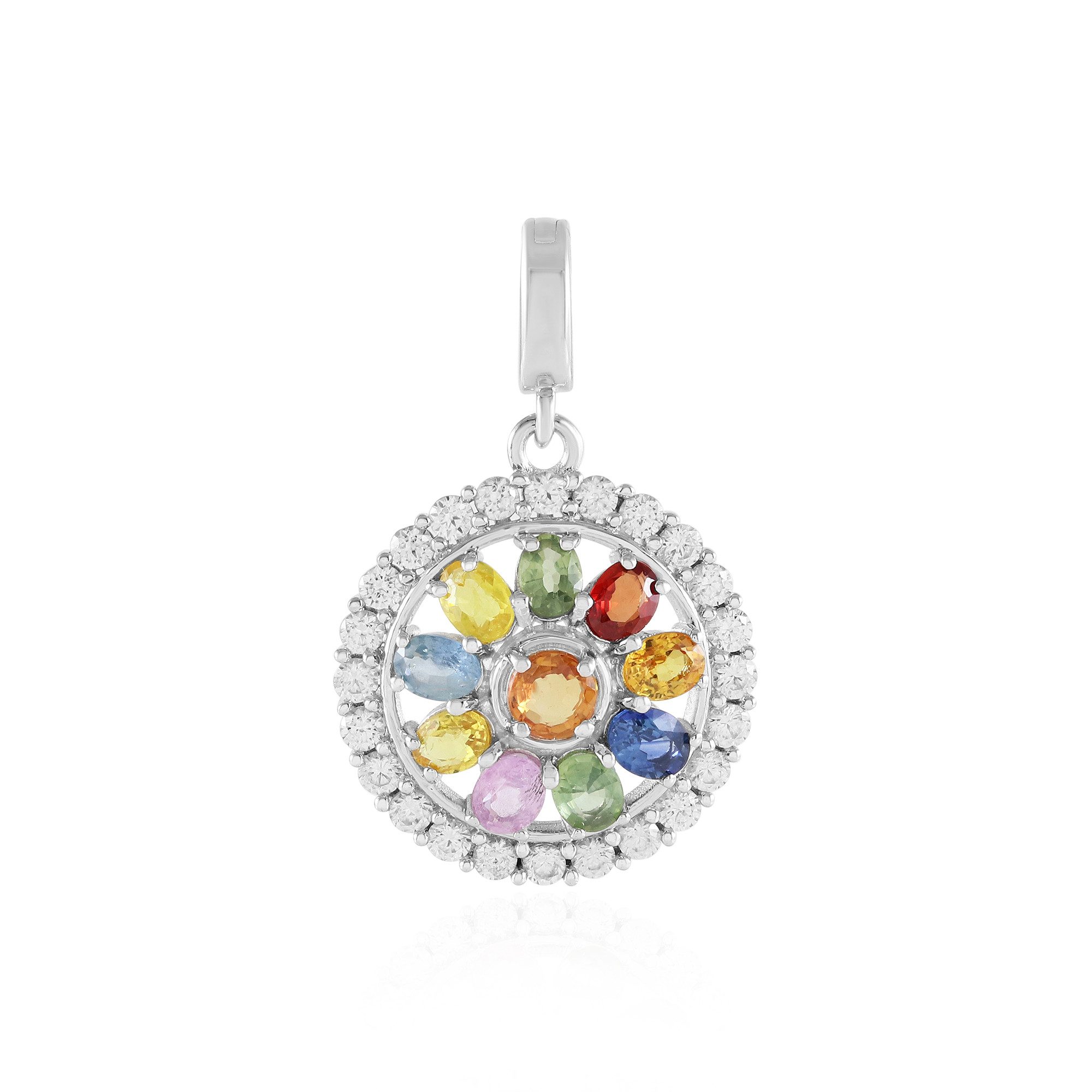 Cavill Kettenanhänger Regenbogen Saphir & Zirkon Silber Anhänger (1-tlg)