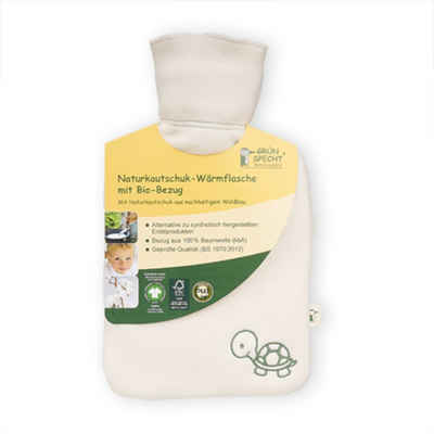 GRÜNSPECHT Wärmflasche Bio-Kinder-Wärmflasche mit Bio-Bezug 0,6l Naturkautschuk 644-00