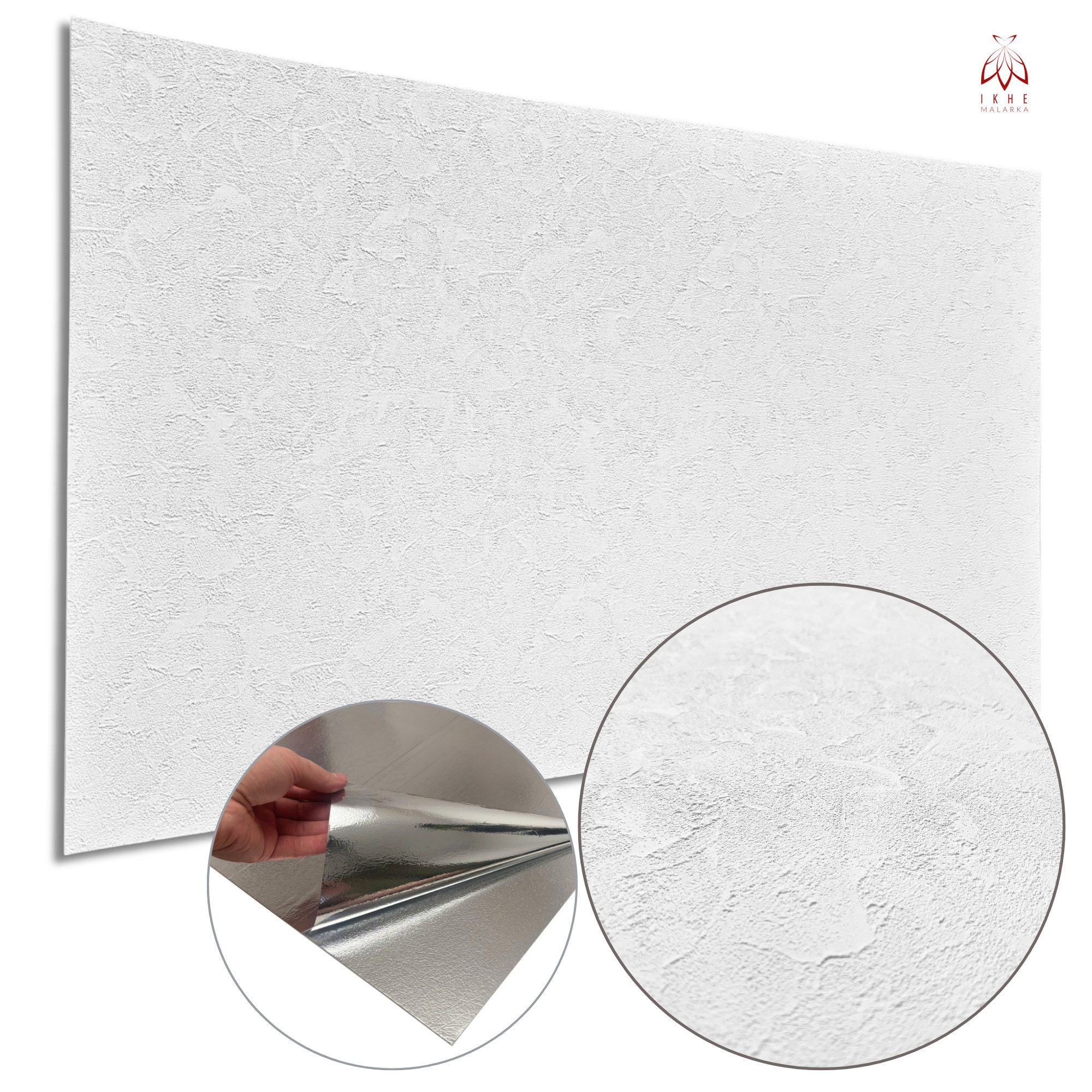 IKHEMalarka Wandpaneel Lamellen Selbstklebend 100x60 cm – PVC + PE-Schaum, 2,8 mm, Betonoptik, BxL: 60x100 cm, 0,6 qm, (1 Paneel = 100 × 60 cm (0,60qm) Tapete Marmor Struktur