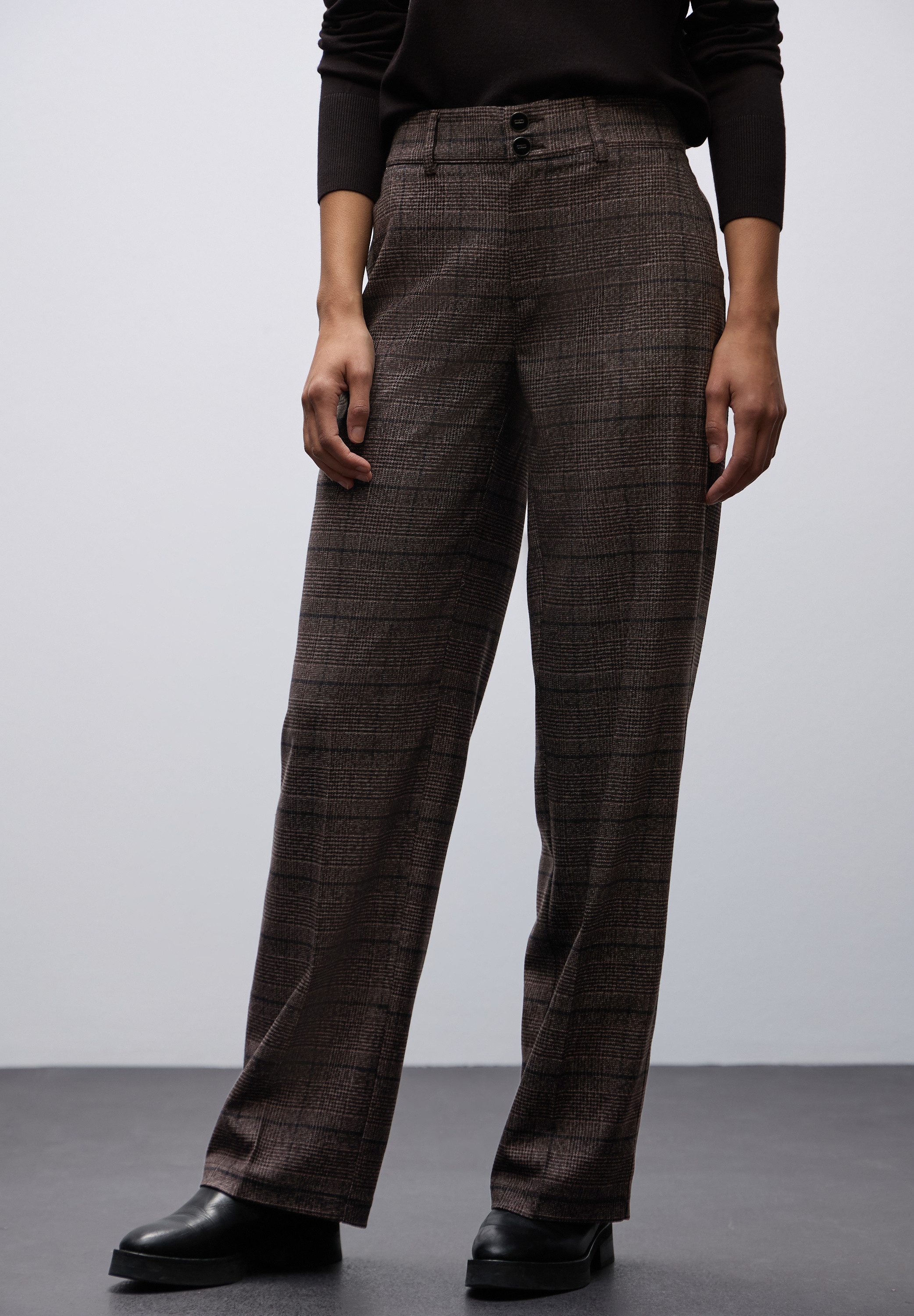 STREET ONE Stoffhose mit Karo Muster günstig online kaufen