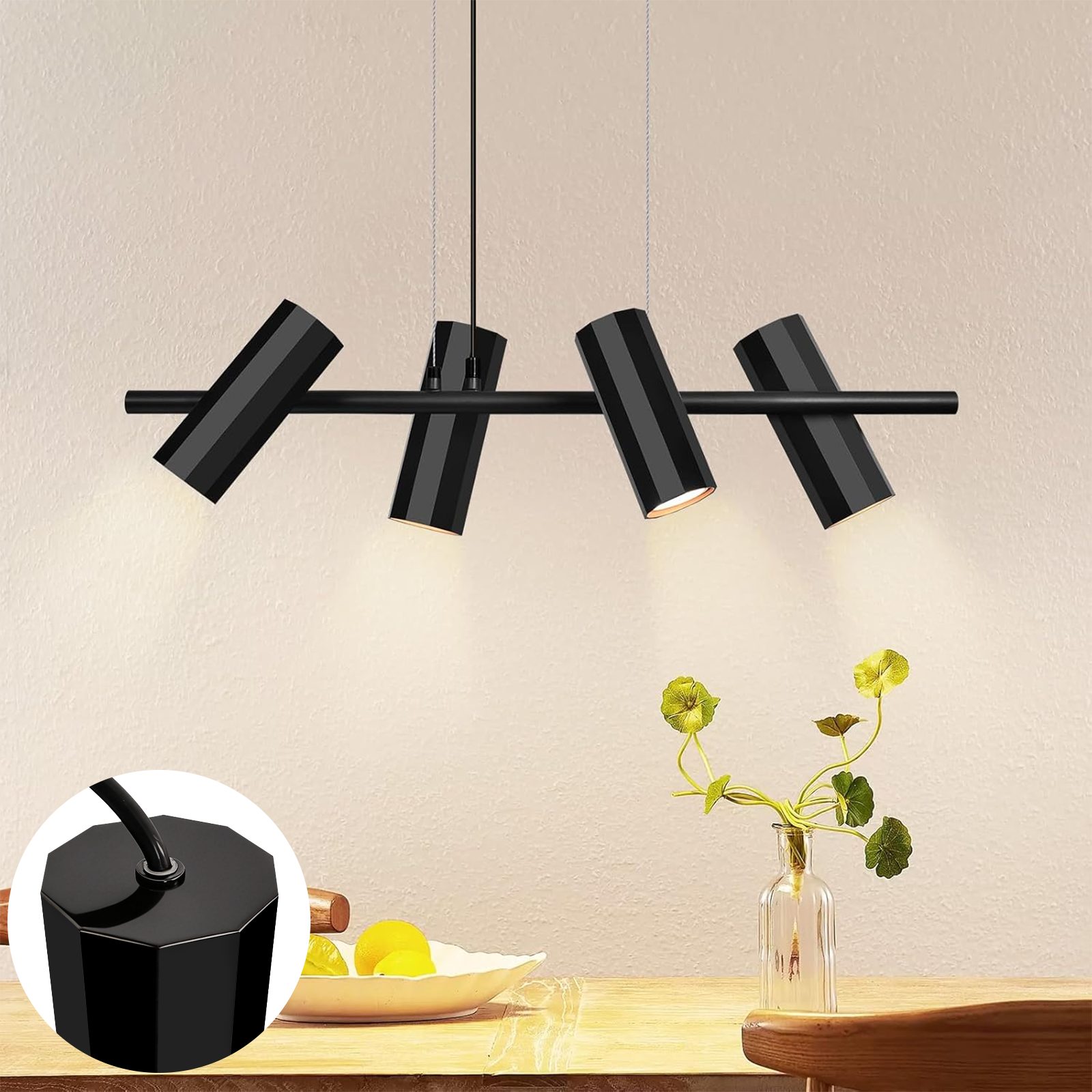 Nettlife Pendelleuchte Hängelampe GU10 Wohnzimmer Pendelleuchte Modern, höhenverstellbar, LED wechselbar, Wohnzimmer Küche Schlafzimmer
