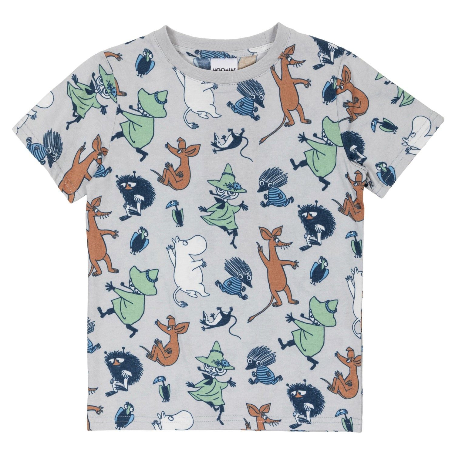 Moomin by Martinex T-Shirt Moomin Kids Pyjama-Set „Funny PJ“ – Grey mit Allover-Print