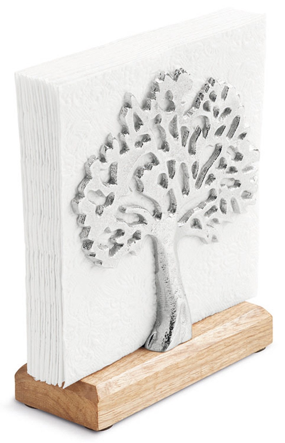Ambiente® Serviettenhalter Sweet Serenity, Metall, (1-tlg., 1-teilig), Serviettenhalter Mangoholz & Metall ca.16x6x16cm