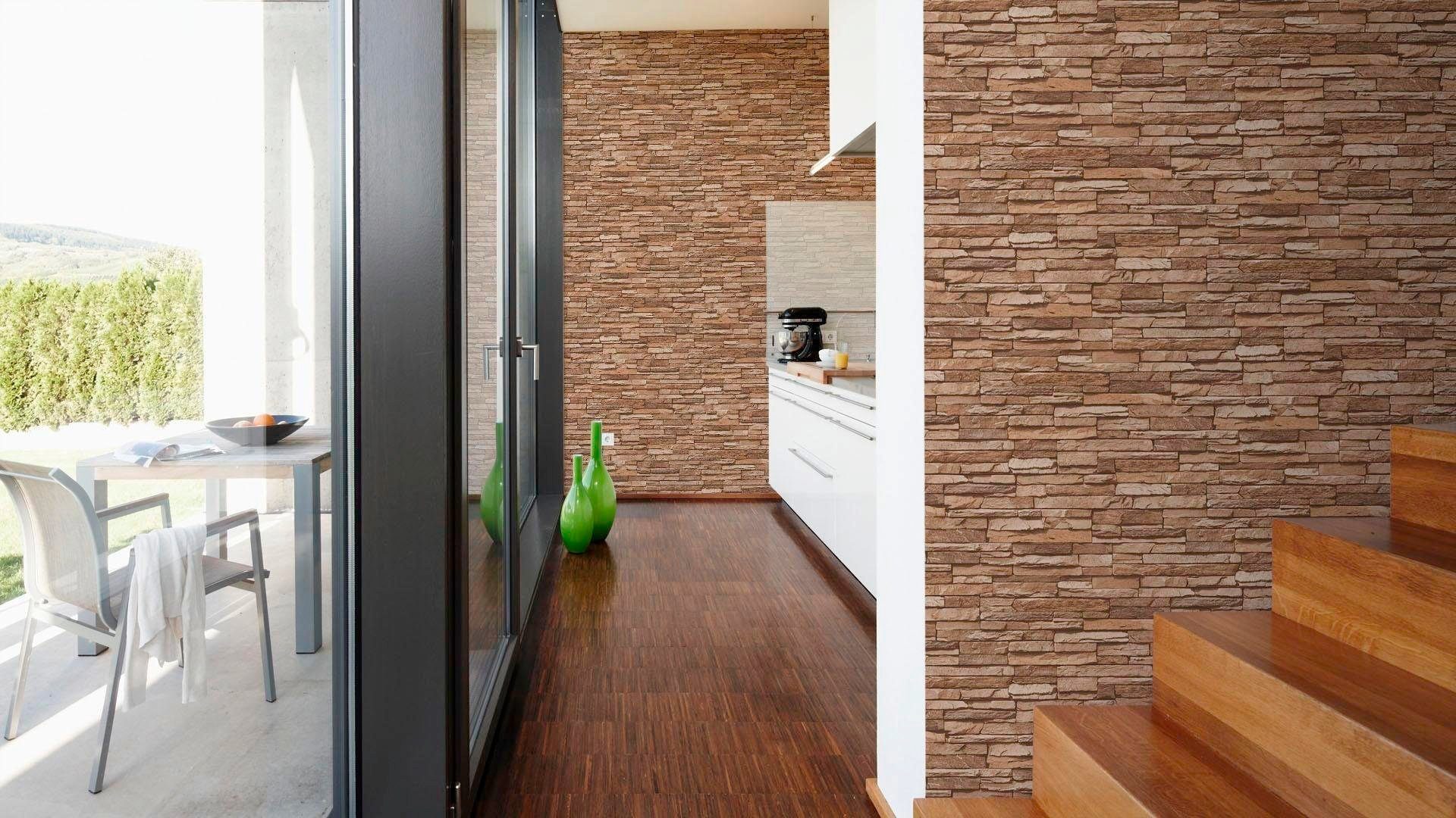 living walls Vliestapete Best of Wood`n Stone 2nd Edition, glatt, Steinoptik, gemustert, Motiv, Modern Tapete Stein Tapeten Wohnzimmer Schlafzimmer Küche Flur Design