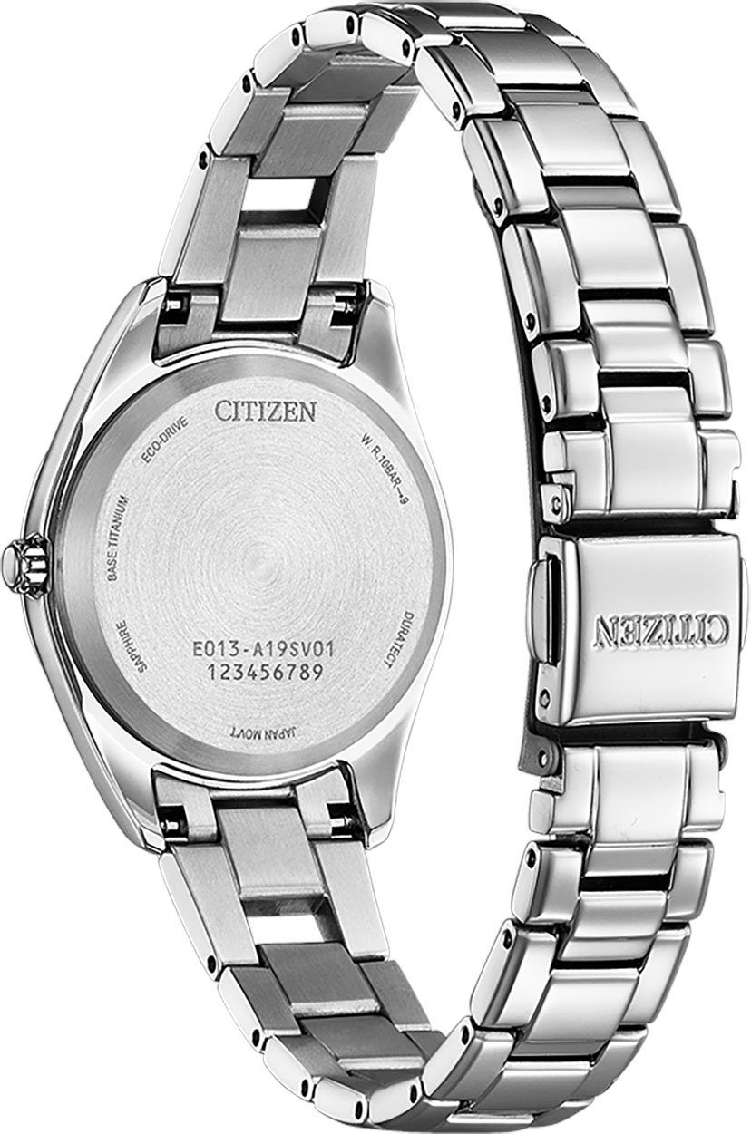 Citizen Solaruhr EW2601-81Z, Armbanduhr, Damenuhr, Titan, Datum, Saphirglas