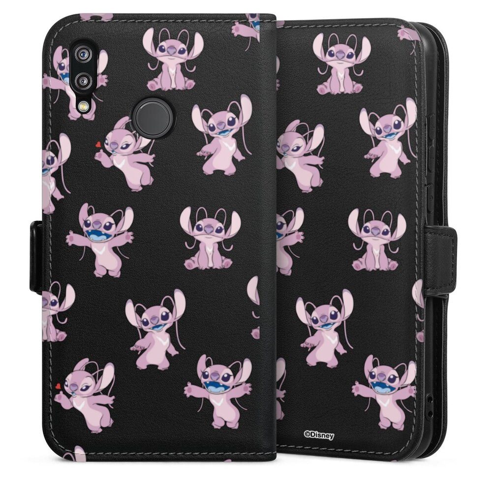 DeinDesign Handyhülle Lilo & Stitch Engel Disney Angel Faces Pattern Transparent, Huawei P20 Lite Hülle Handy Flip Case Wallet Cover Handytasche Leder