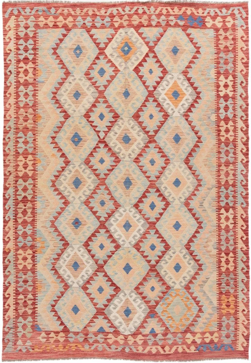 Orientteppich Kelim Afghan 205x294 Handgewebter Orientteppich, Nain Trading, rechteckig, Höhe: 3 mm
