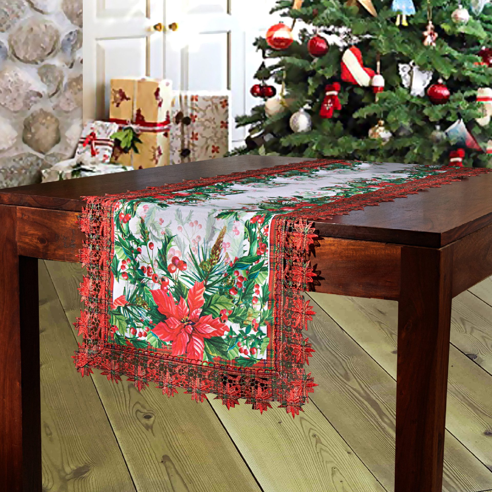 Delindo Lifestyle Tischdecke Weihnachtsstern, Lischläufer zu Weichnachten ( günstig online kaufen