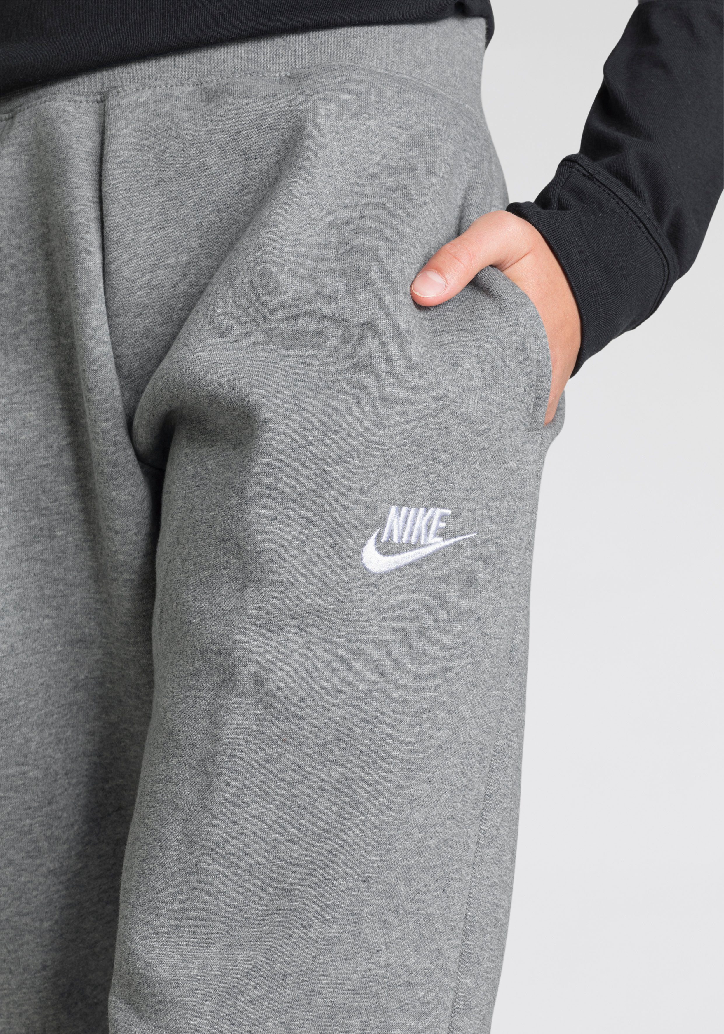 (Girls) Club Kids' Nike grau-meliert Pants Fleece Sportswear Jogginghose Big