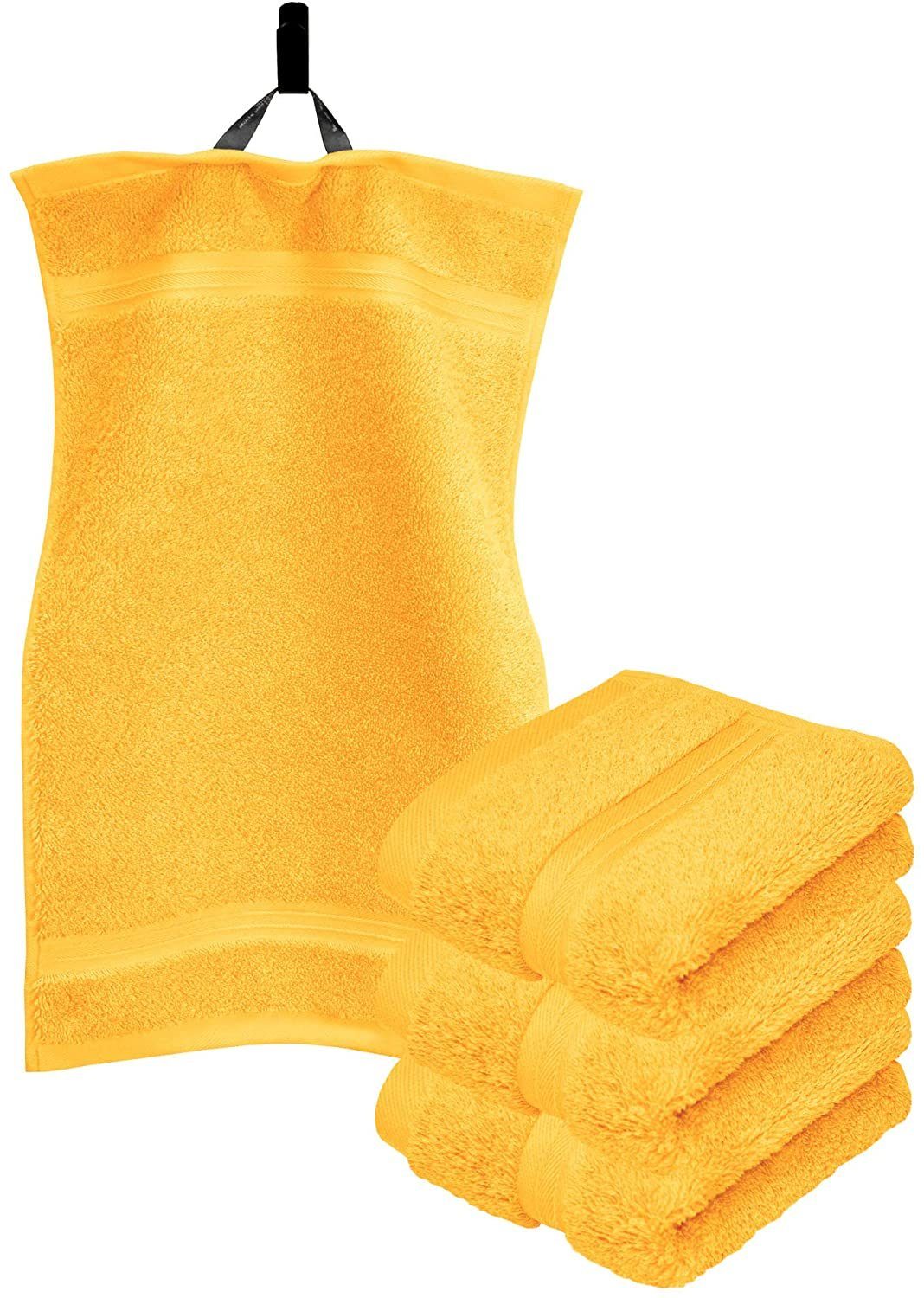 (4-St), Flauschige Frottee Handtücher Gästehandtücher gelb Lashuma 30x50 Linz, cm klein