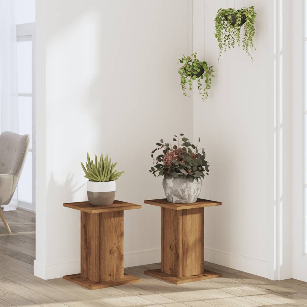 vidaXL Blumenständer Pflanzenständer 2 Stk. Artisan-Eiche günstig online kaufen