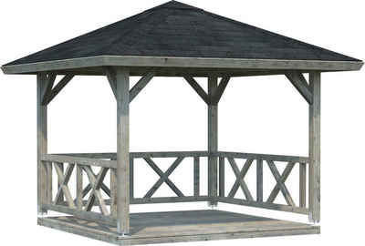 Palmako Holzpavillon Betty, BxT: 368x368 cm, grau