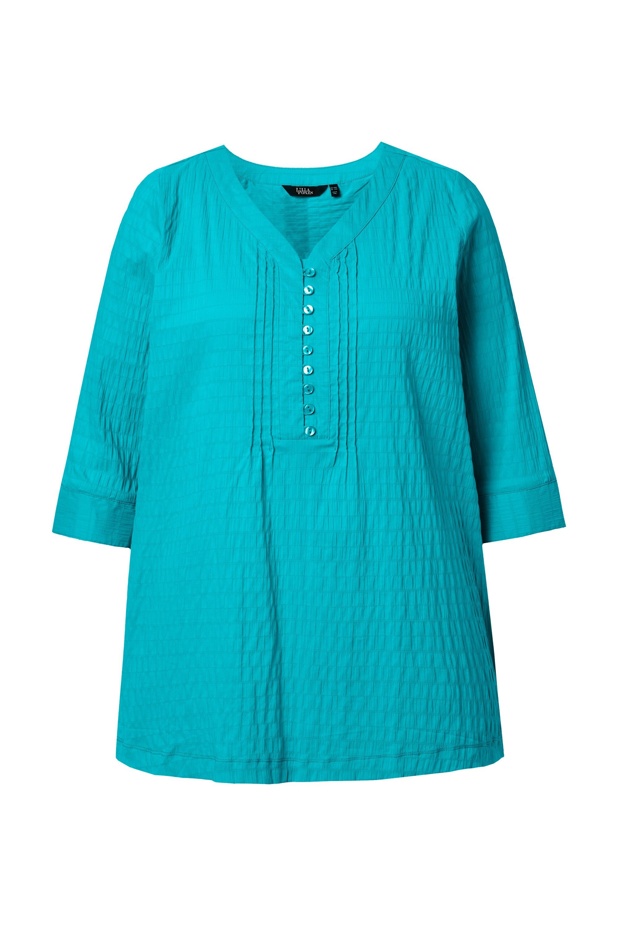 Ulla Popken Tunika Bubble-Tunika Biesen Herzausschnitt 3/4-Arm günstig online kaufen