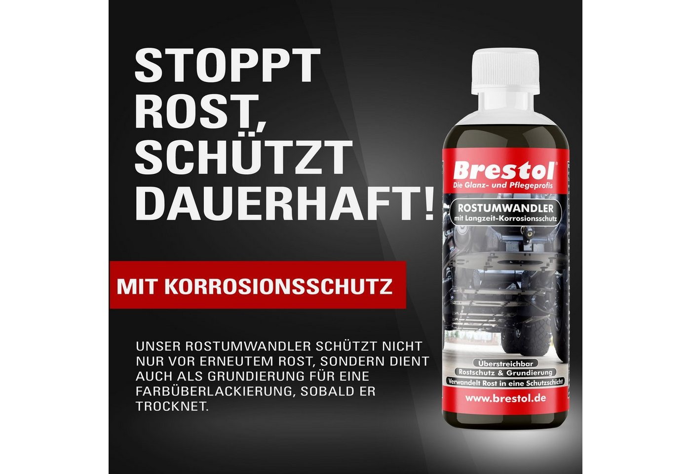 Thumbnail - Brestol Rostumwandler 1x 300 ml, Rostentferner, Rostschutz Rostentferner (Einfach anzuwenden, [- Rostschutz und Grundier...