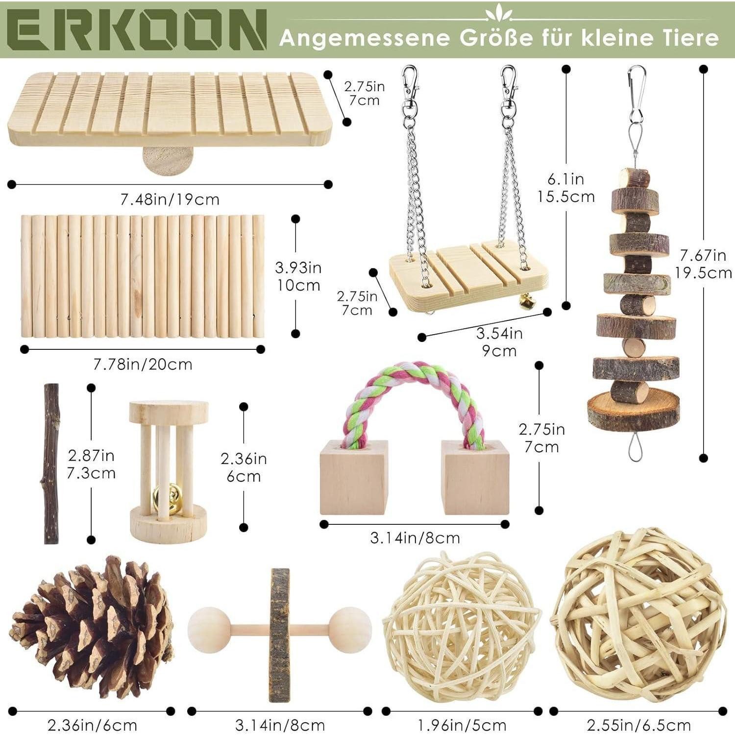 LuxusKollektion Tierball Hamster Spielzeug Holz Kauspielzeug Natur für Kleintiere 12
