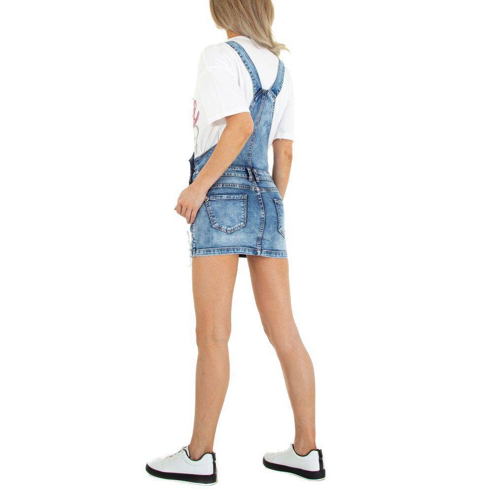 Ital-Design Bleistiftrock Damen Freizeit (76488790) Hosenträger Stretch Jeansrock in Blau