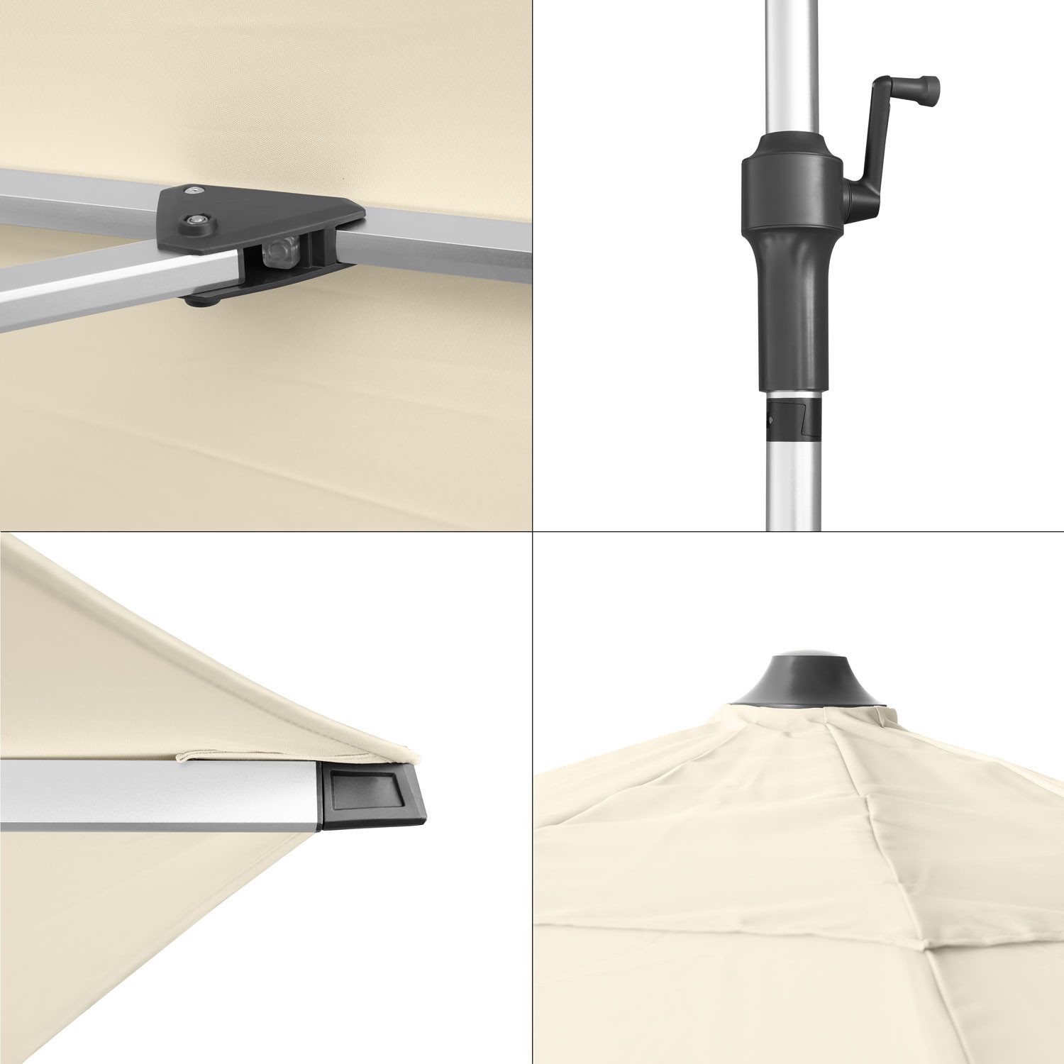 anndora-sonnenschirm Marktschirm aus Aluminium knickbar 3,5m günstig online kaufen