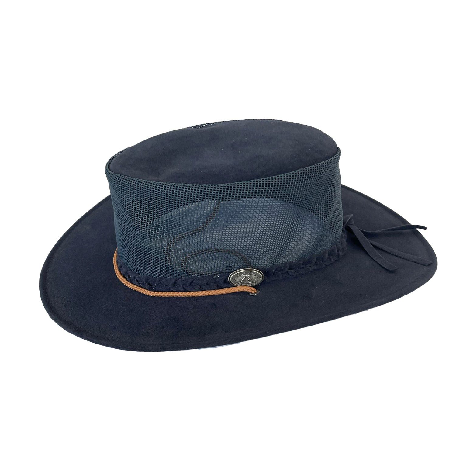 Outbacker Cowboyhut Australischer Sommerhut aus Mikrofaser mit Netz-Block inkl.Kinnband wa