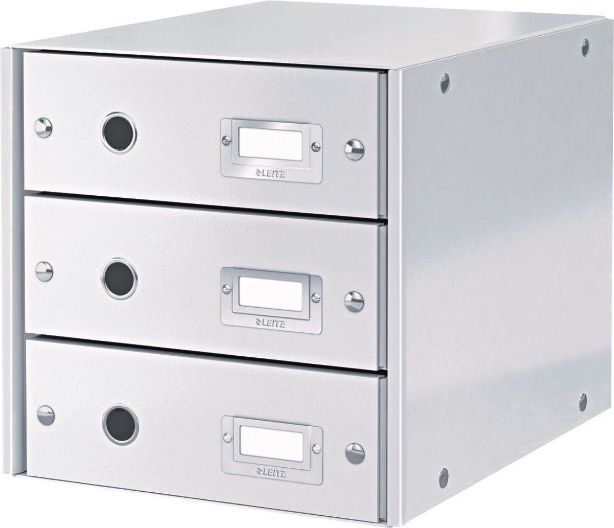LEITZ Organizer Schubladenbox 3 Fächer Karton weiß