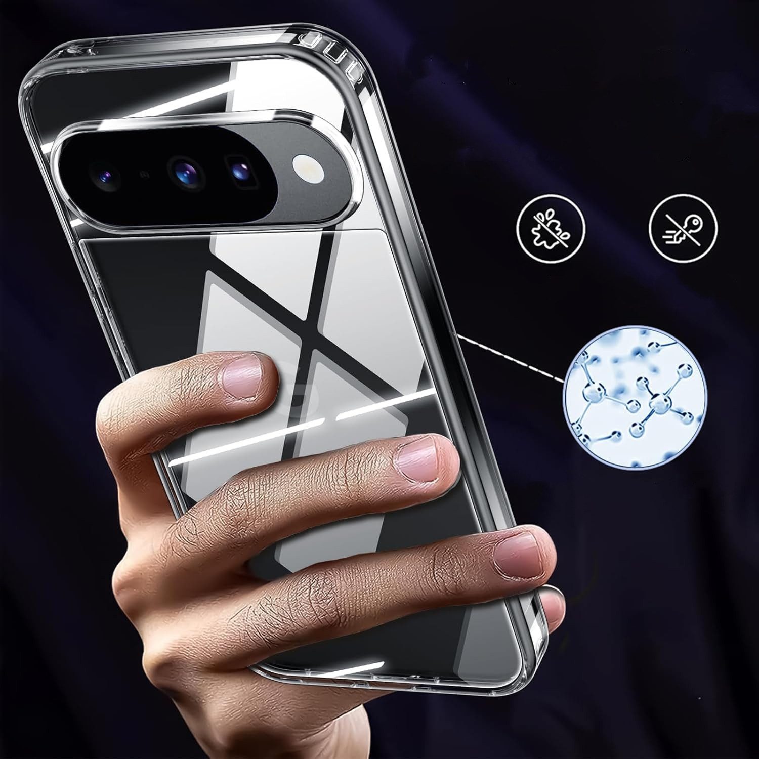 CLM-Tech Handyhülle Transparent für Google Pixel 10 / 10 Pro / 10 Pro XL, TPU Gummi, Kratzfest, stoßsicher, schmutzabweisend – Bild 5 von 5