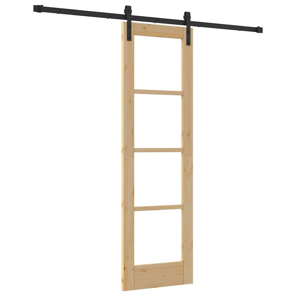 vidaXL Haustür Schiebetür ORKDAL Natürlich und Schwarz 61 x 198,5 cm (1-St)
