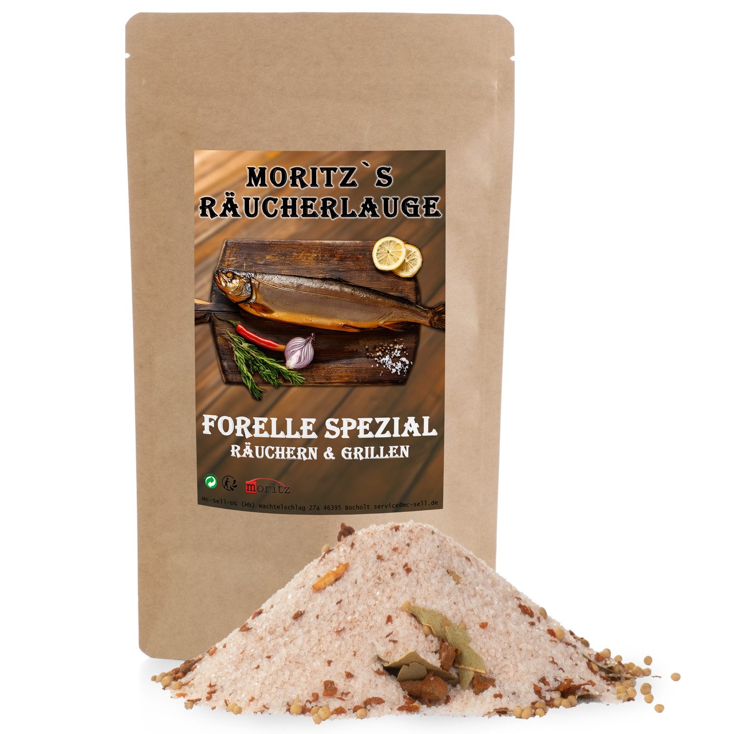 Moritz Räucherbox Räucherlauge Forelle Spezial 600g Räucherlake Räuchern Grillen Smoker Fischgewürz Kalt- und Heißräuchern
