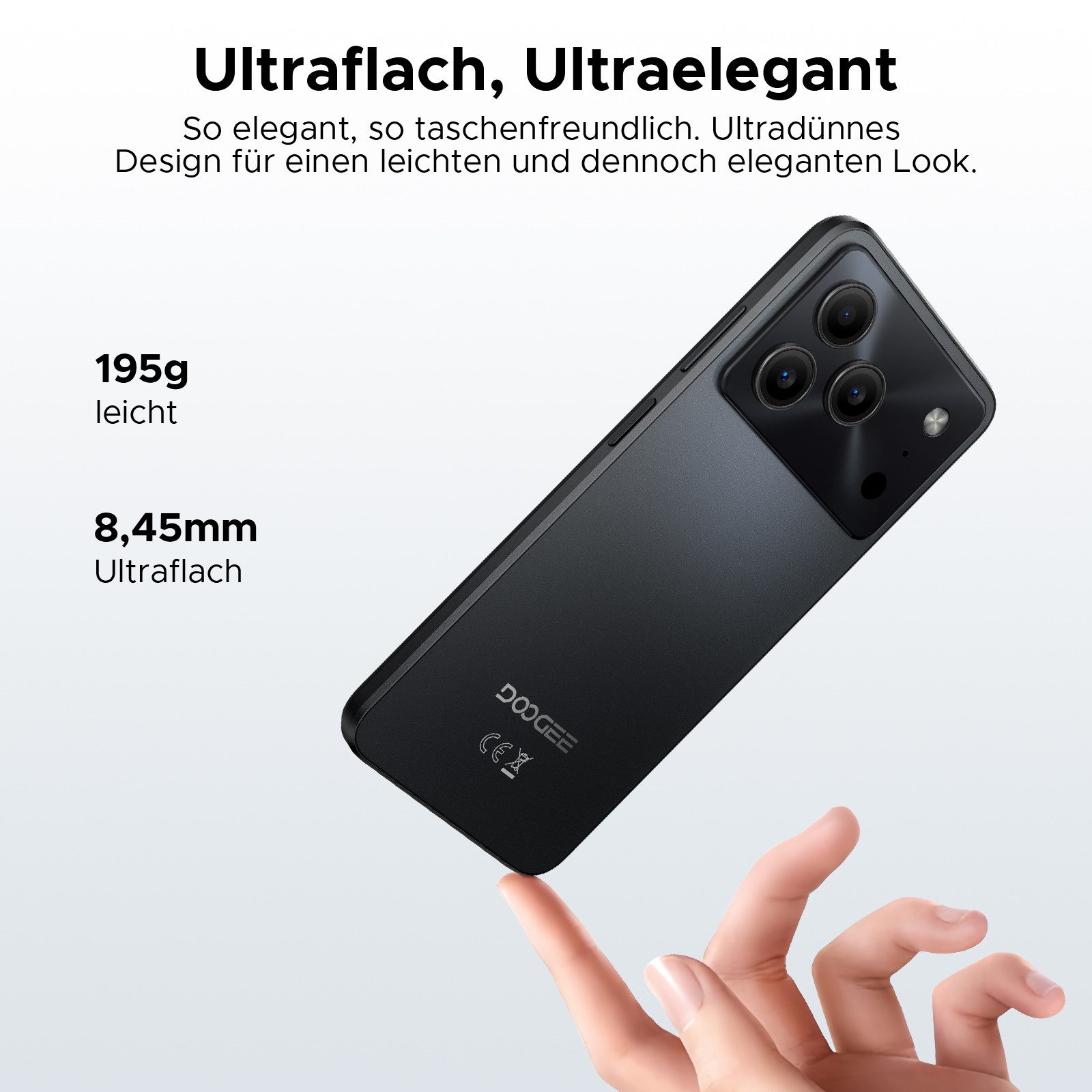 DOOGEE Note 56 Android 16 Handy Ohne Vertrag, 6150mAh, 6.56" 90Hz HD Smartphone (6.56 Zoll, 64 GB Speicherplatz, 8 MP Kamera, 3GB+64GB Speicher, 4G Dual SIM, 8,45mm dünn, Face ID, GPS)