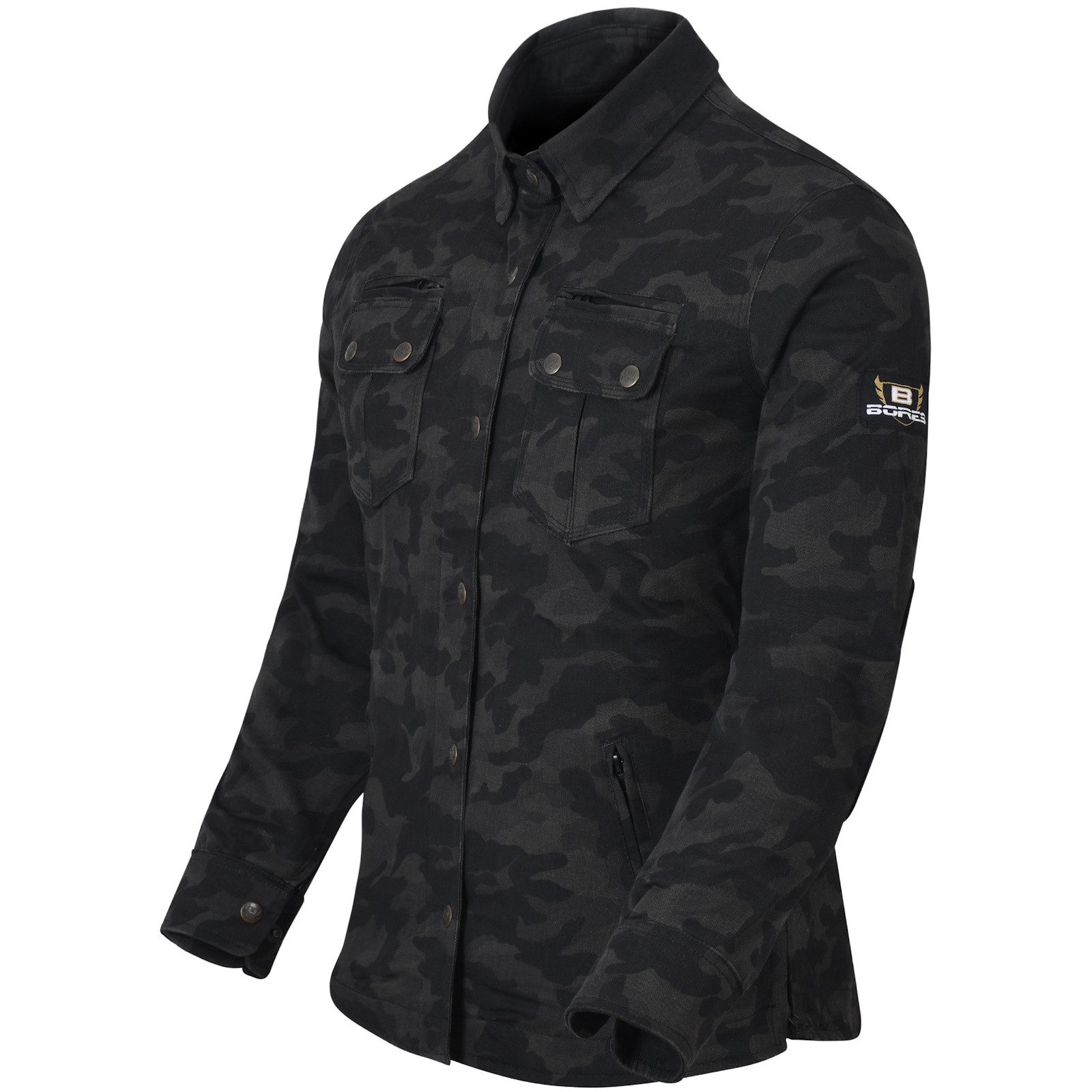 Bores Motorradjacke Bores Militaryjack Jacken-Hemd camouflage schwarz Damen günstig online kaufen