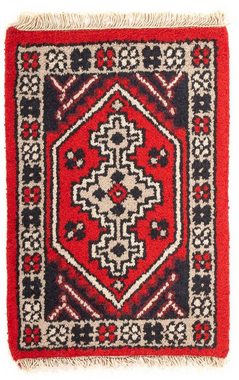 Orientteppich Orient - 60 x 40 cm - dunkelrot, morgenland, rechteckig, Höhe: 9 mm, Wohnzimmer, Handgeknüpft, Einzelstück mit Zertifikat