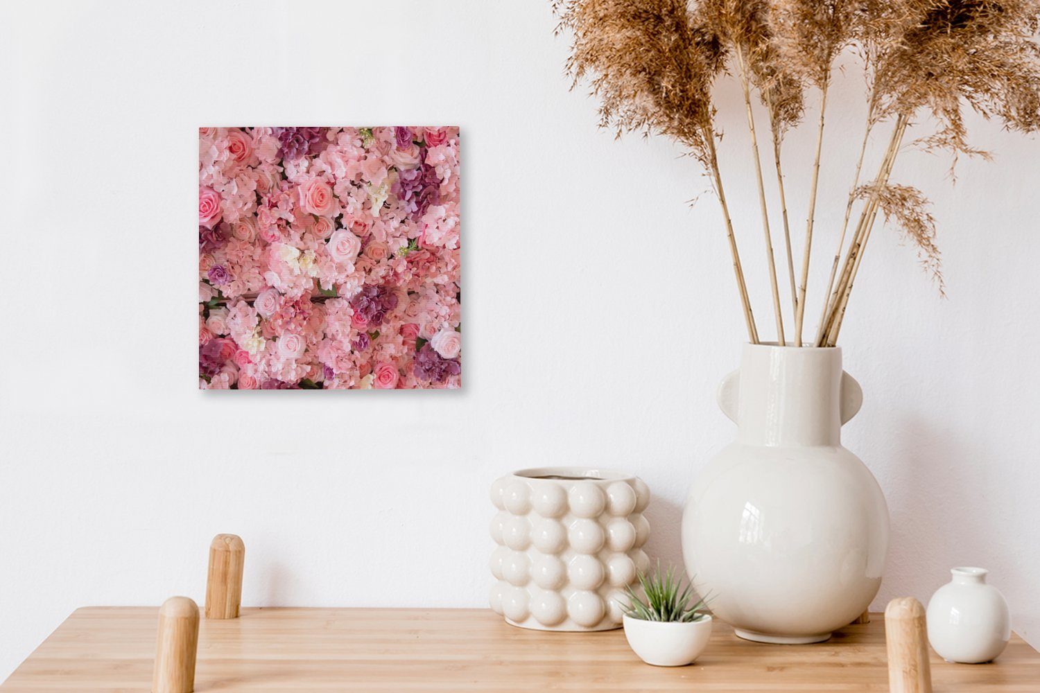 OneMillionCanvasses® Leinwandbild Blumen - Bilder für - Leinwand St), Rosa Wohnzimmer Rosen, Schlafzimmer (1