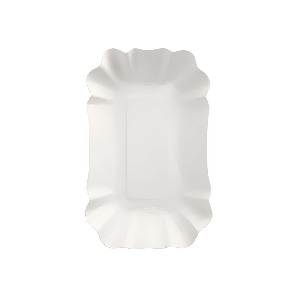 PAPSTAR Einwegschale Schalen, Pappe pure eckig 9 cm x 14 cm x 3 cm weiss 250 Stk, Pappe aus Frischfaser