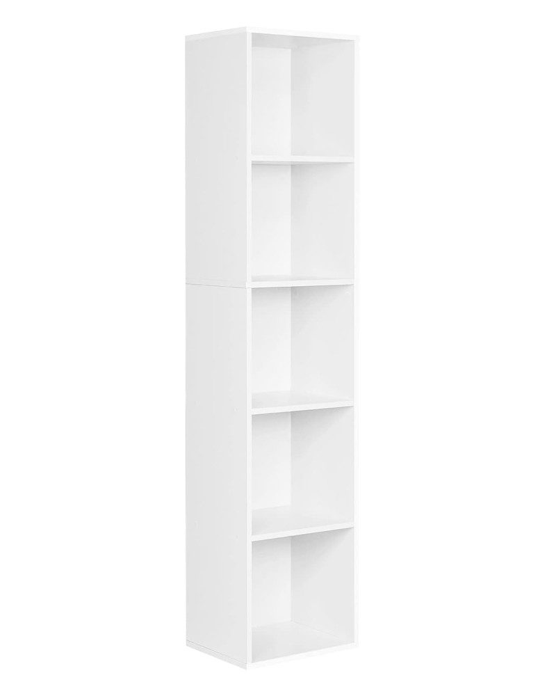 Woltu Bücherregal, 1-tlg., Standregal Weiß, Kippschutz, 30x132x24 cm günstig online kaufen