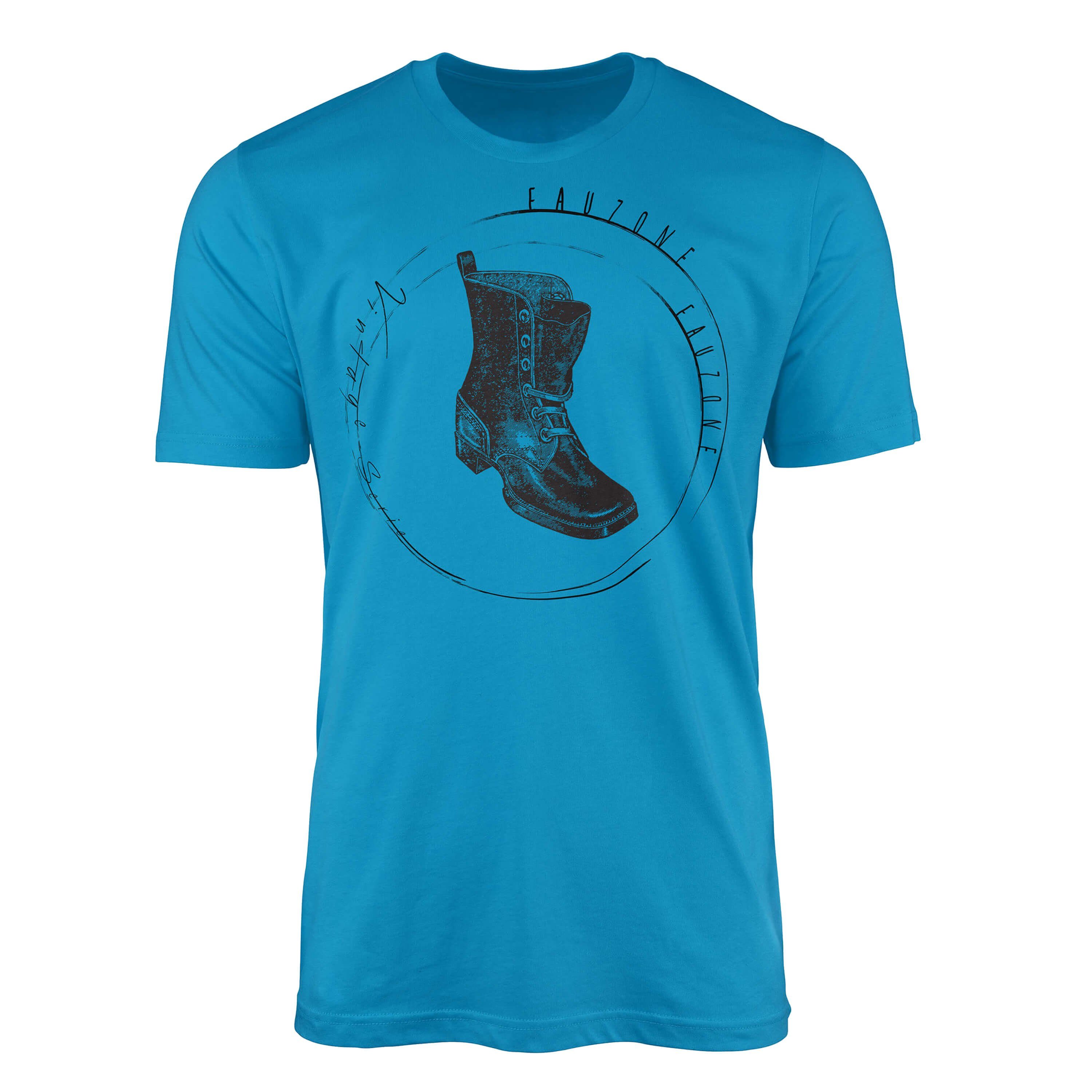 Sinus Art T-Shirt Vintage Herren T-Shirt Stiefel Atoll