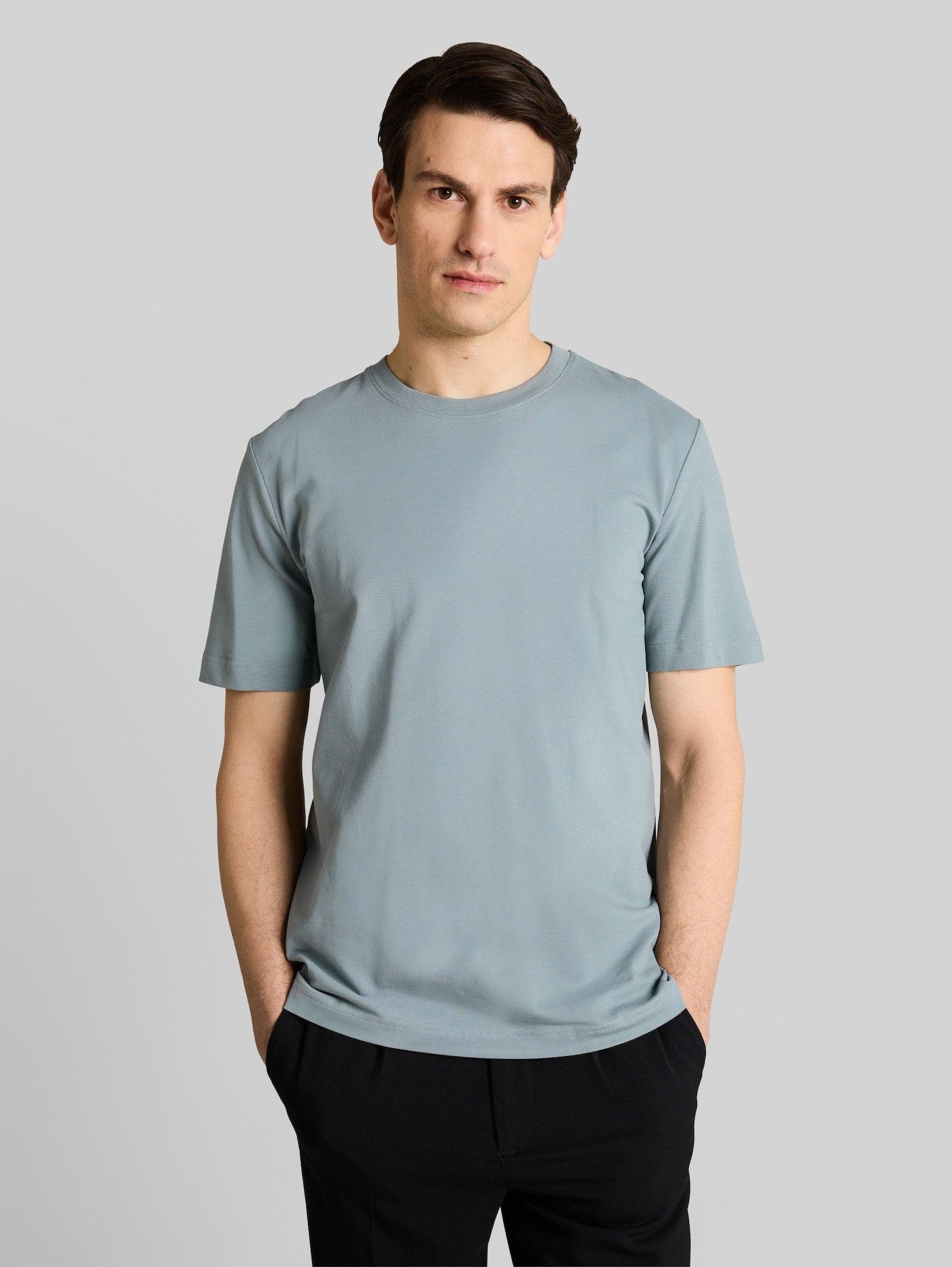 TOM TAILOR T-Shirt T-Shirt (im Einserpack) Piqué T-Shirt mit Stretch