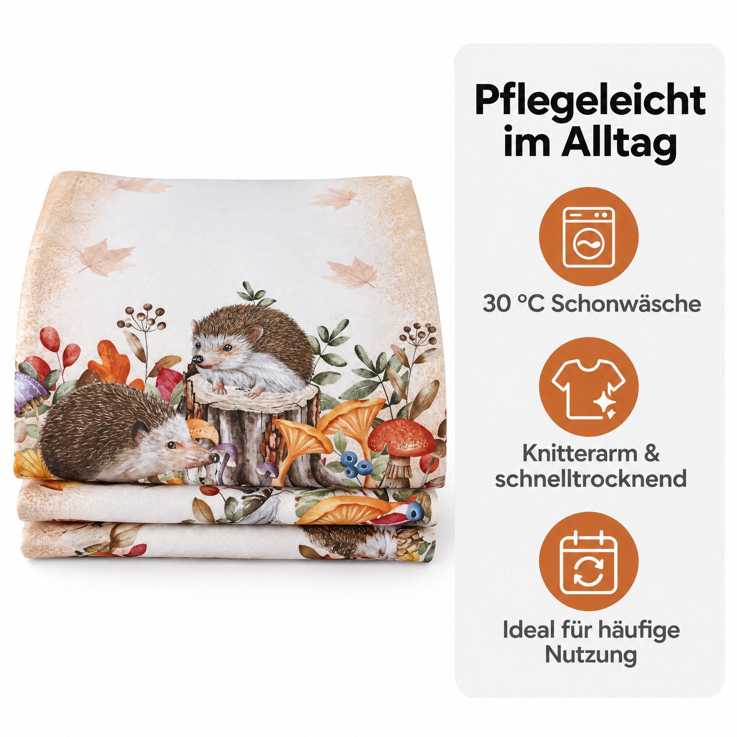 texpot Tischdecke Tischläufer Druck Igel Herbst (1-tlg) – Bild 4 von 5