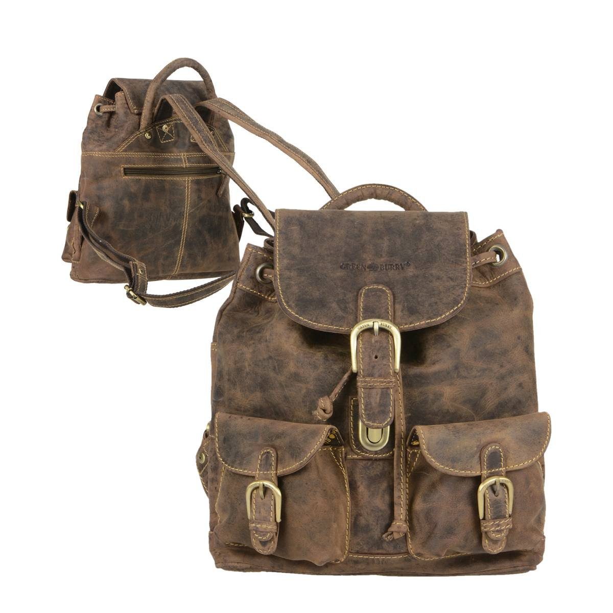 Greenburry Tagesrucksack Vintage, Rucksack, DayPack, BackPack, Leder