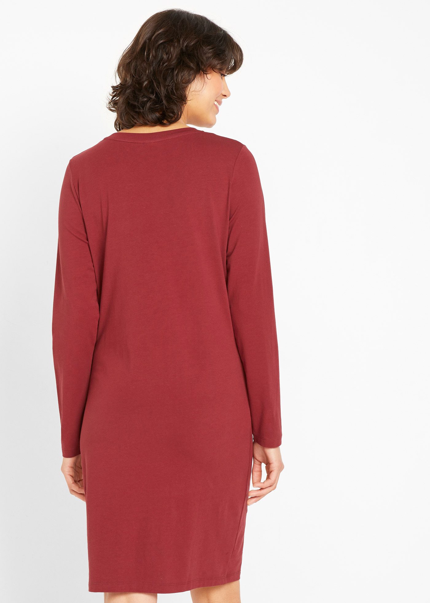 bonprix Jerseykleid (Packung, 2-tlg) für Alltag, schmale Passform, aus Baumwollmischung, kniefrei