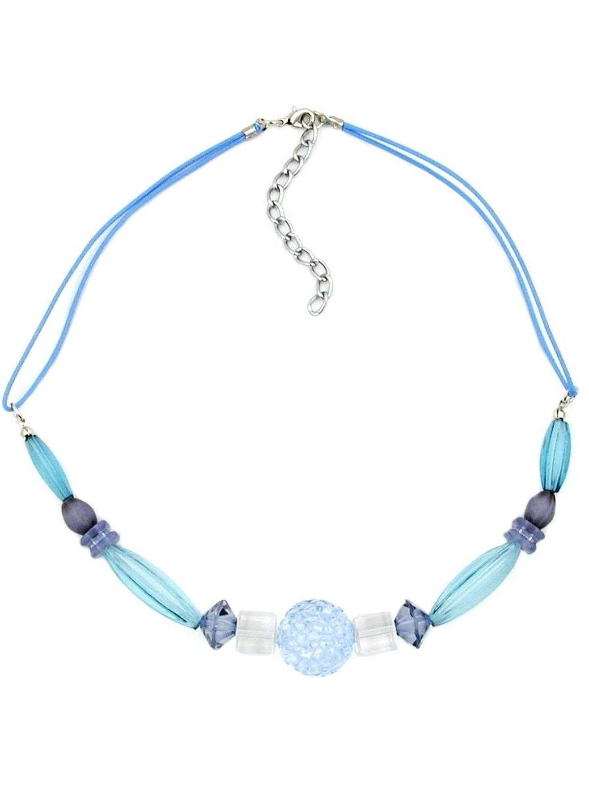 Gallay Perlenkette Kette hellblau-türkis-transparent (1-tlg) | Perlenketten