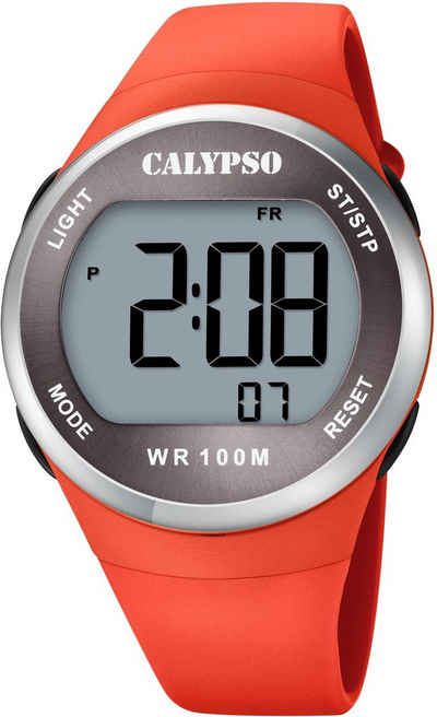 CALYPSO WATCHES Chronograph Color Splash, K5786/2, Armbanduhr, Quarzuhr, Damenuhr, Digitalanzeige, Datum, Stoppfunktion