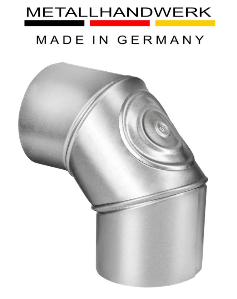 Armin Bay Ofenrohre Kaminofen-Erweiterungssegmet Bogen verstellbar Feueraluminiert (FAL) - Durchmesser 130 mm mit Tür