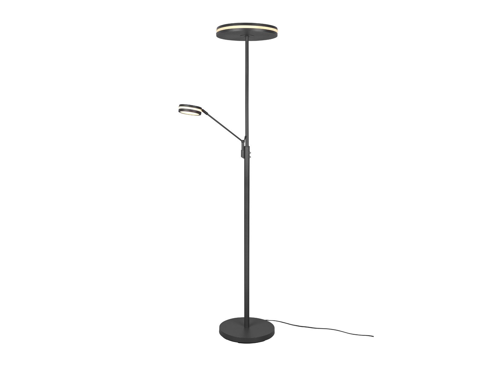 TRIO Leuchten LED Аплайтер, Dimmfunktion Memoryfunktion, LED fest integriert, Stufenlos dimmbar, Warmweiß, Neutralweiß, Steh-Lampe mit schwenkbarer Lese-Lampe getrennt schaltbar, 181cm groß