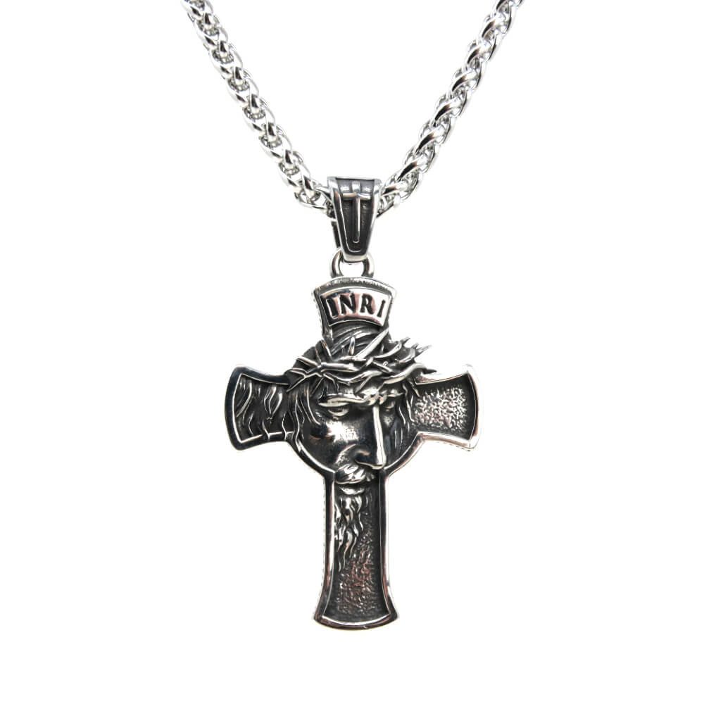 DALMARO Kette mit Anhänger Lederkette Edelstahlkette 316L KREUZ JESUS, Herr günstig online kaufen